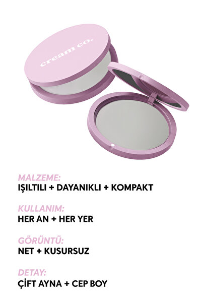 Cream Co. 3in1 Lip Balm Ayna Seti | Dudak Nemlendirici Parlatıcı & Cep Aynası | Bubblegum Pembe