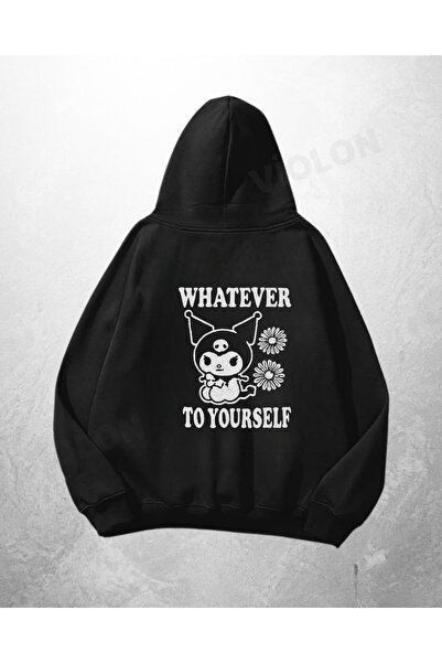 Violon Μαύρο Unisex Φούτερ με κουκούλα με στάμπα  "Whatever To Yourself " σε ...