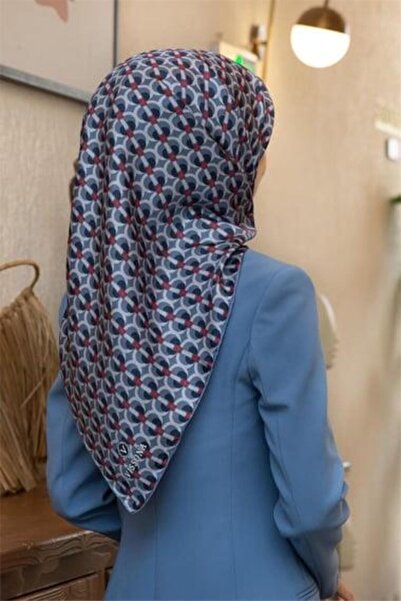 Vissona Μεταξωτό μαντήλι Tivil 60779 - 18 - 0031 - 0018 Ανθρακί Μπλε Αφηρημένο σχέδιο