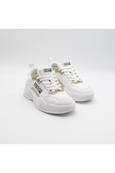 VERSACE JEANS COUTURE SNEAKERS DAMĂ – ALB-AURIU