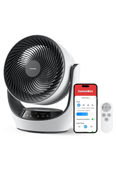 SwitchBot مروحة مكتب ذكية | موزع هواء محمول للاستخدام الداخلي والخارجي
