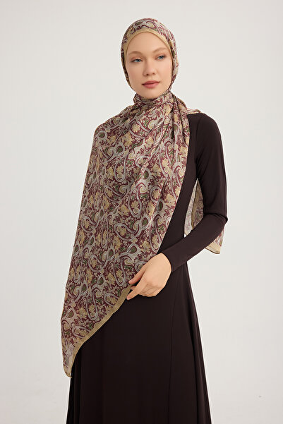 Schaless Ethnic Spring - Βουργουνδία - Σάλι Janjan με σχέδιο Aurora - 70x190 εκ.