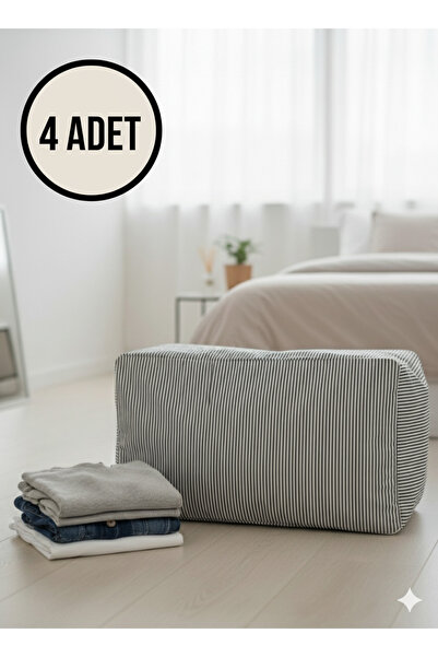 YUVAM CONCEPT مجموعة من 4 صناديق تخزين مبطنة متينة بحجم جامبو 100×50×50 سم [م...