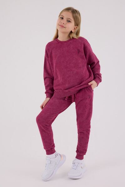 U.S. Polo Assn. 4-15 Years Old Licensed U.S. Polo Assn. Girls' Suit-Fuchsia