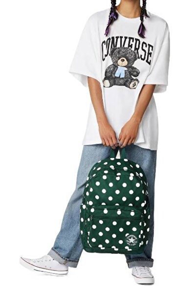 Converse Unisex Sport Backpack Green Polka Dot Design with Organizer & Bottle Pockets