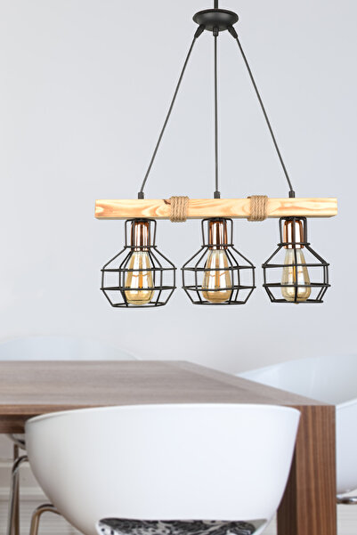 Begüsa Lumenia 3.Lü Ahşap Avize