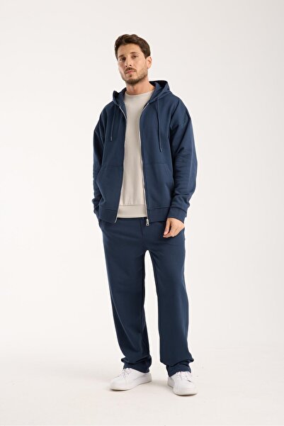 Store %100 Pamuk Erkek Oversize Kapüşonlu Sweatshirt ve Eşofman Altı (Takım)