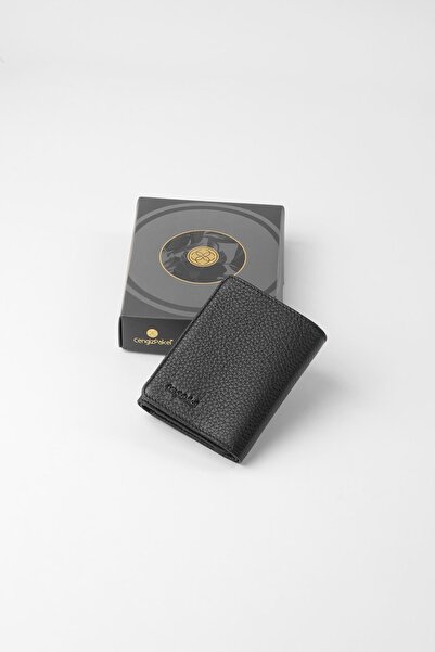 CENGİZ PAKEL Hakiki Deri Gizli Mıknatıs Detaylı Erkek Cüzdan – 13707 - Siyah