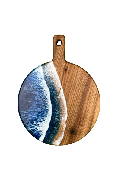 CVCWOOD Epoxy Resin Presentation and Round Cutting Board 35 cm X 27 cm