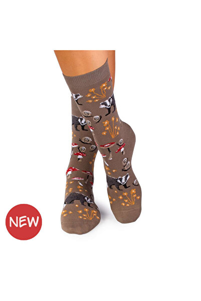 Pirin Hill Șosete din bumbac Povești de Toamnă Bursuc Gri