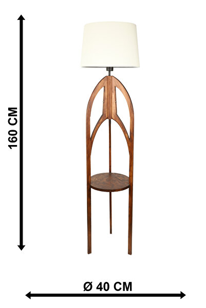 Begüsa Solen Ahşap Lambader No:01 Krem Şapka