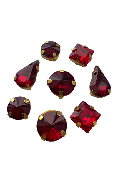 kalben accessories حجر زينة ذو ظهر مسطح ومخالب 8 قطع