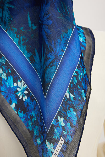 Schaless Сад ночі - Синій - Шарф Janjan з візерунком Aurora - 90x90 см