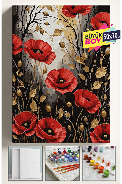 Genel Markalar Sayılarla Boyama Seti Numaralı Tuval Fırça Boya Dahil Kasnaklı...