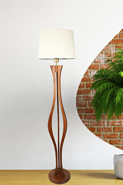 Begüsa Solen Ahşap Lambader No:08 Krem Şapka