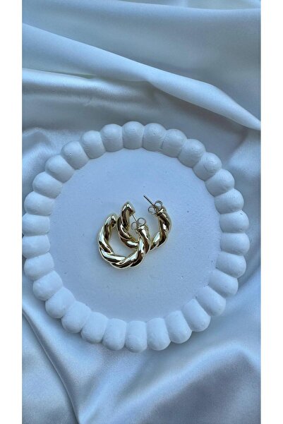 yeknova Xuping 14K Altın Rengi Burgu Model Halka Kararmaz Kadın Küpe