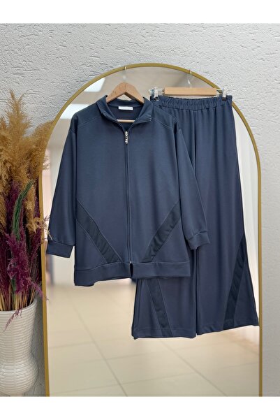 BENAHOLL طقم بنطلون بيميندا بتفاصيل شبكية وسحاب - EU3080 أنثراسيت