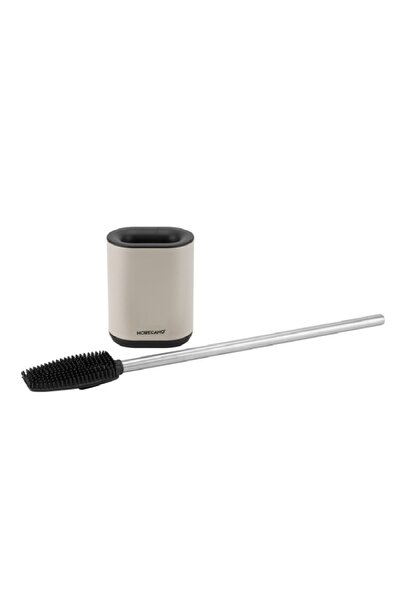 Raki Perie WC din silicon plata cu suport 11x7xh52cm,bej