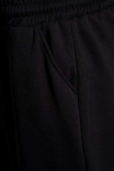birizmoda Two Thread Wide Leg Sweatpants with Pocket Detail - Black