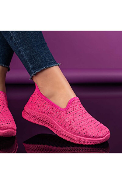 BMoD Espadrile sport roz din material textil pentru femei cu strasuri MOD10997