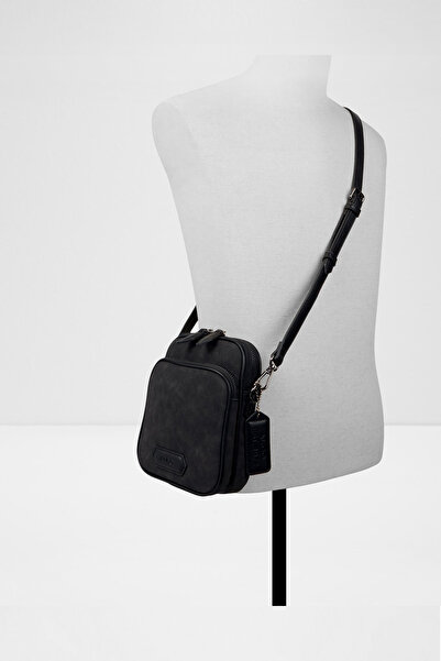 Aldo Arcangioli - Men's Black Single Compartment Detachable Adjustable Crossbody Bag