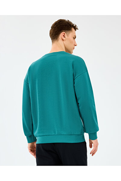 SKECHERS M Essential Crewneck Sweatshirt Erkek Petrol Sweatshirt S2610015-0730