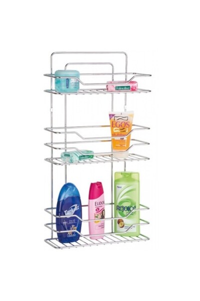 Raki Etajera cromata pentru baie 3 nivele 30x12x55cm
