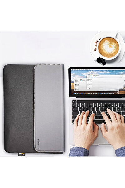 Lenyes حقيبة كمبيوتر محمول LB503 ممتصة للصدمات ومقاومة للماء من قماش PU كوردورا مقاس 13-14 بوصة باللون الأسود