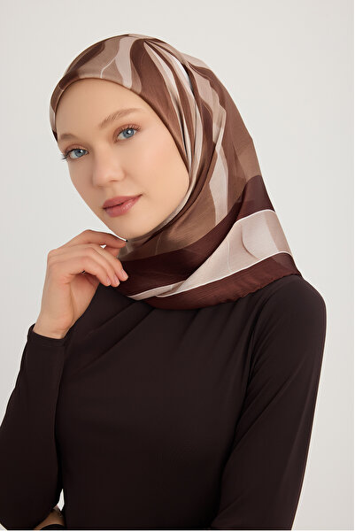 Schaless Göksel Gelgit - Μπορντό - Κασκόλ Janjan με σχέδιο οροφής - 90x90 εκ.