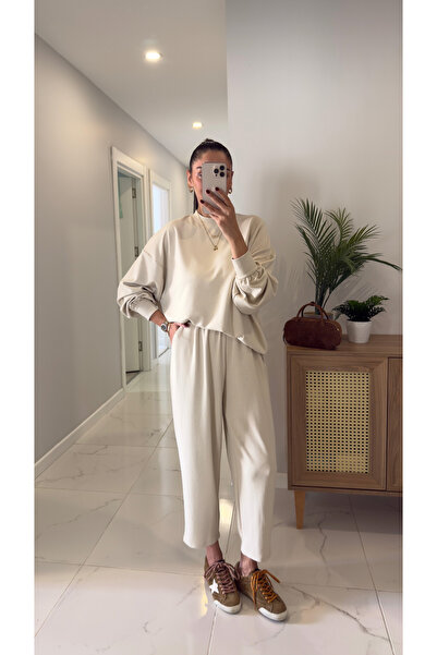 BİRCANÇİL Marla Stone Long Sleeve Pants Modal Set