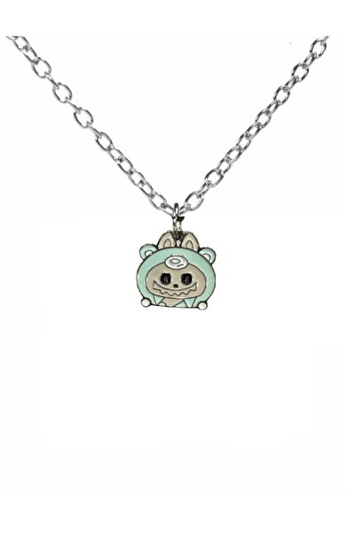 Yuchicly قلادة لطيفة للرجال والنساء على شكل رأس لابوبو الأخضر - ممتعة وملونة ...