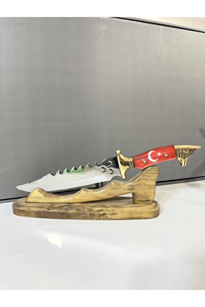 DENPRESTİJ PREMİUM TÜRK BAYRAĞI İŞLEMELİ SAP BIÇAK 2 (Kılıf hediyeli)