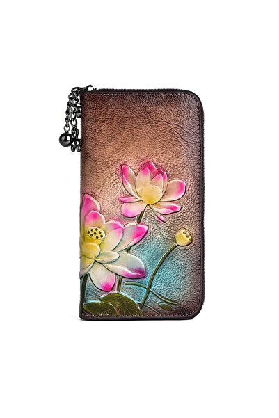 Mychicbeautybag Exclusive Women's Leather Wallet Water lily in dreaming