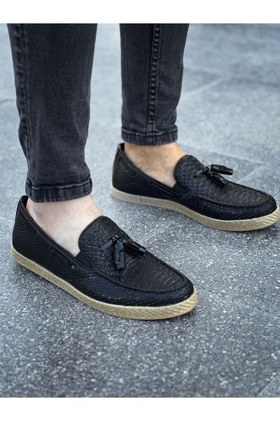 Zapatos حذاء CH141 كروكو للرجال كاجوال بدون أربطة بنعل من القش حذاء كلاسيكي م...