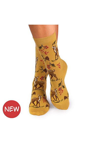Pirin Hill Șosete din bumbac Povești de Toamnă Căprioară Galben