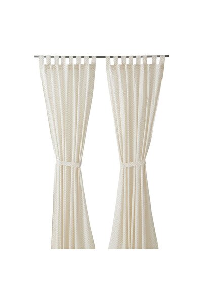 hobiurun Tül perde/2 kanat, sarı-beyaz, 145x300 cm