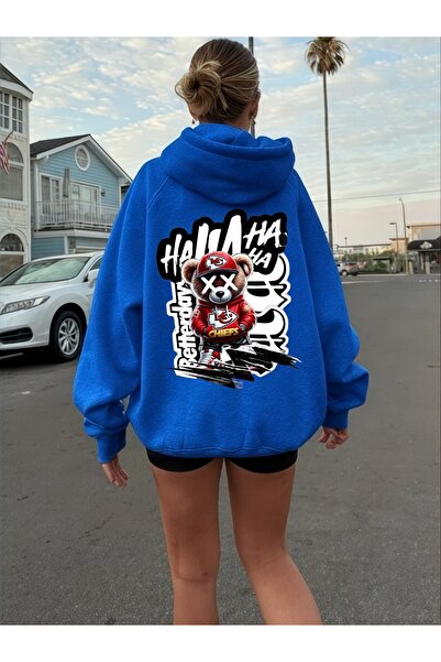 ArtYus سويت شيرت بقلنسوة كبير الحجم من القطن مطبوع عليه ملون خاص من Cheif Bea...