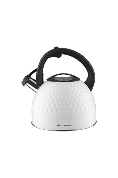 FLORINA Stainless Steel White Kettle 2.5 Liters
