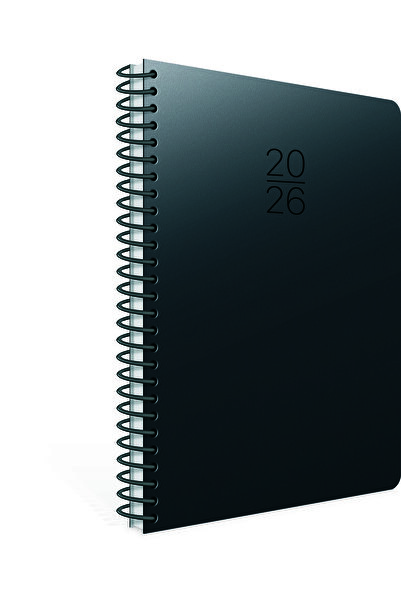 Gıpta 2026 407-SEK Plastik Spiralli - Sert Kapak 17x24 Günlük Beyaz Ajanda