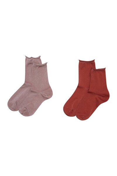 ESOTIQ Șosete pentru femei, set de 2, cu fir metalic, festive, de Crăciun și de Anul Nou | Wrooly