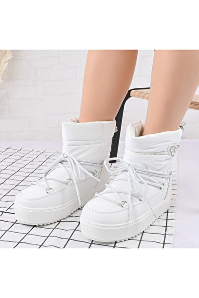 Tmall Cizme pentru femei, din blană artificială cu căptușeală din blană, CD1037, alb