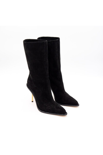 Tamara Mellon Black Suede Leather Boots