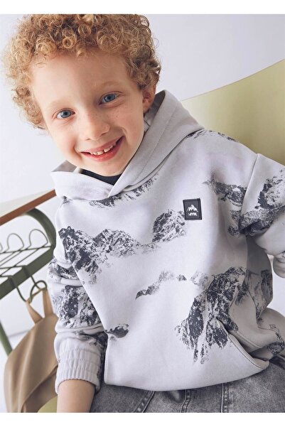 MAYORAL Hanorac cu glugă imprimat pentru băiat, gri 4403