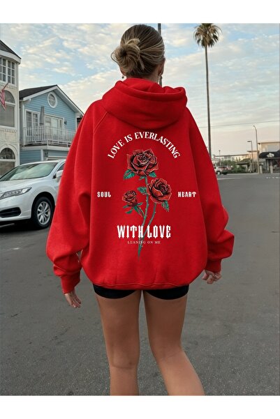 ArtYus Unisex Love Rose Rose Colorat Special cu imprimeu Bumbac supradimensio...