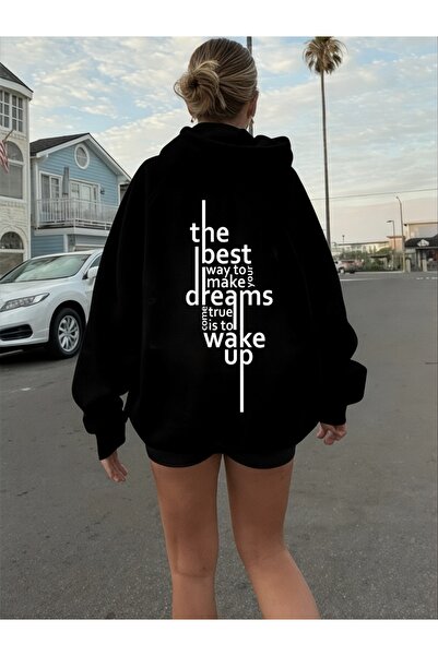 ArtYus Unisex Dreams Text colorat special cu imprimeu bumbac supradimensionat...