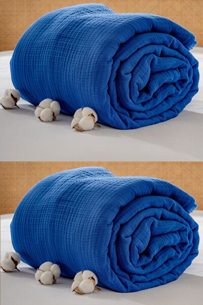 MYLASA HOME Muslin Bedspread Ultra Soft High Quality 4 Layers Muslin Pike (Single Size (240X240 cm)