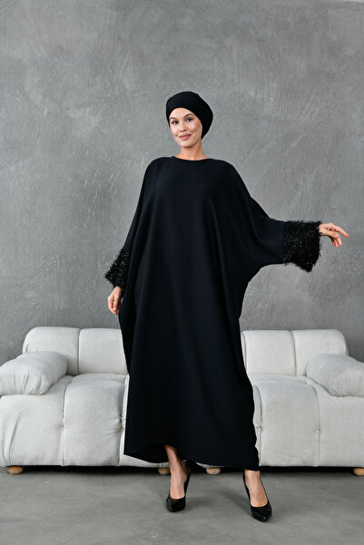 Fzd filizzade kollar püskül detaylı büyük beden abaya ferace