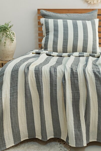 EIFIN Modern Single Size 100% Cotton 3-Layer Muslin Bedspread Without Pillow