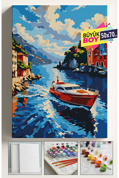 Genel Markalar Sayılarla Boyama Seti Numaralı Tuval Fırça Boya Dahil Kasnaklı...