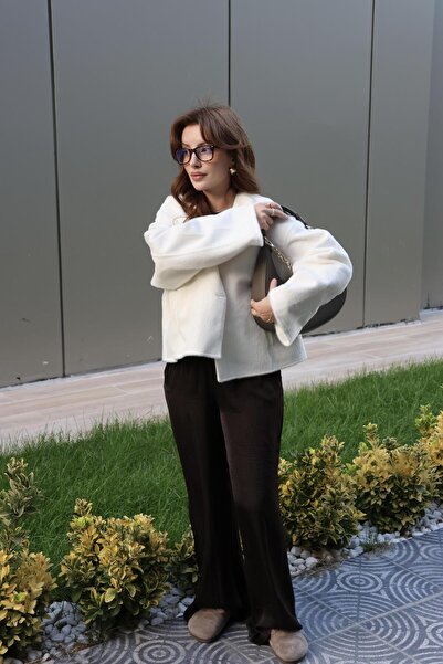 BAŞARAN Ecru Morris Gray Cashmere Jacket